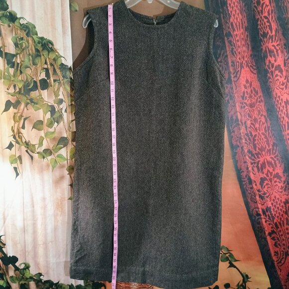 EUC: Vintage 60s Gray Sleeveless Sheath Dress ILGWU Union Made Size see desc - Picture 6 of 7